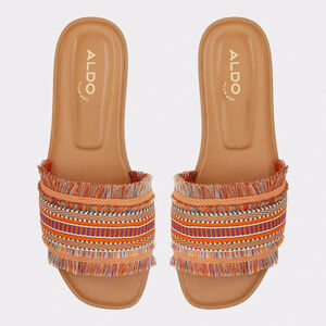 Aldo Nalani Multicolour Fringe embellished Flat Sandals -  6.5